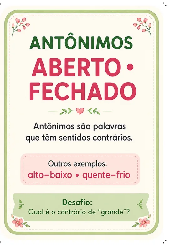 Cartão de Antônimos