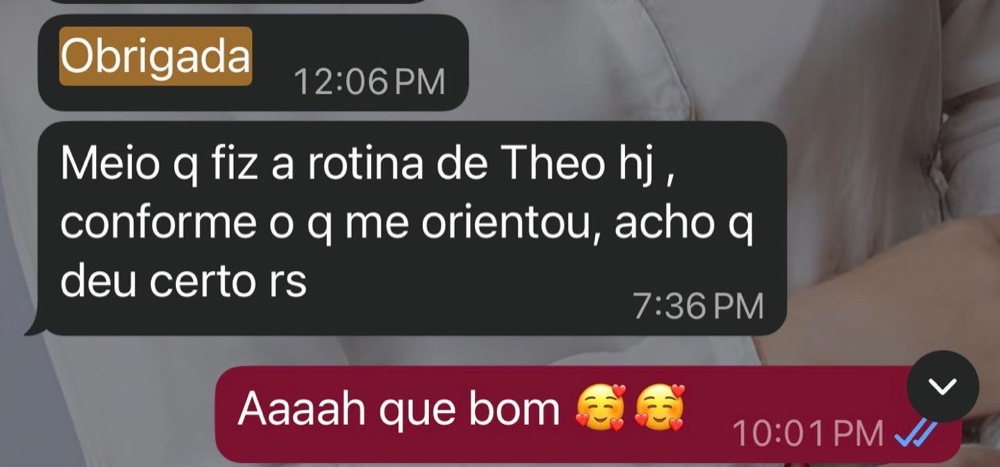 Conversa real no WhatsApp com a mãe do Theo