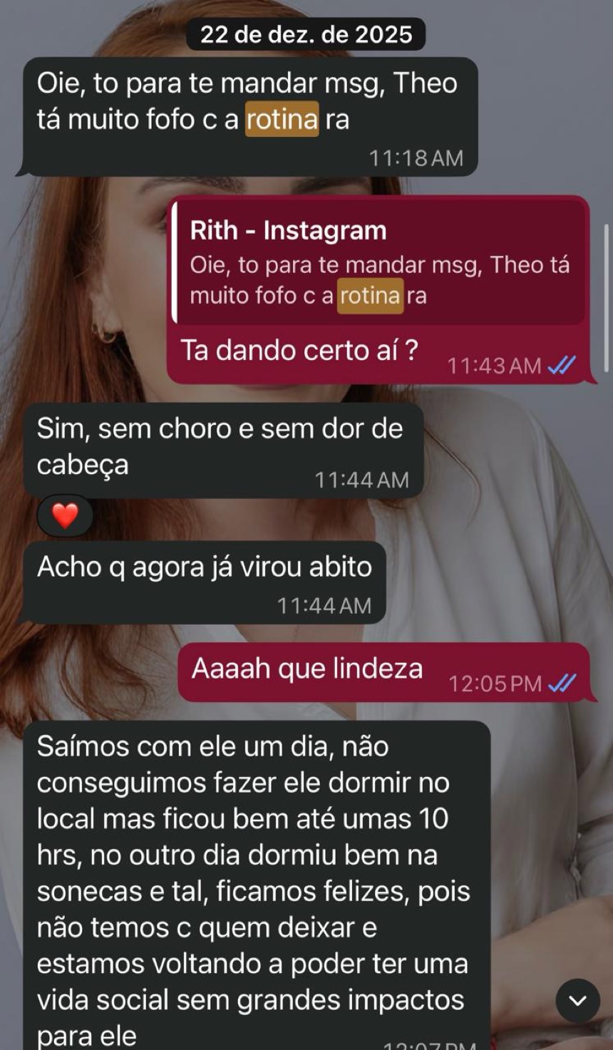 Conversa real no WhatsApp com a mãe do Theo